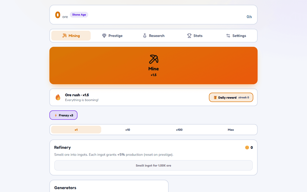 Screenshot of Incremental Mine